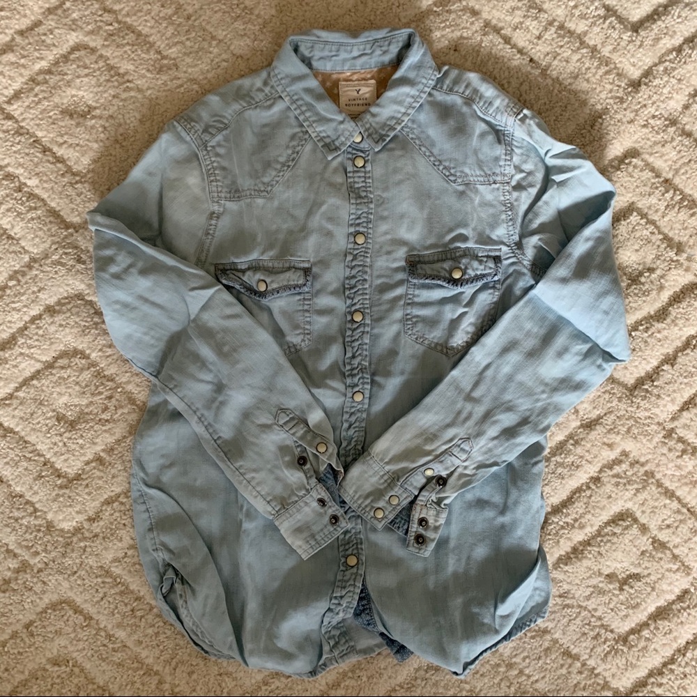 American Eagle Jean Button Down